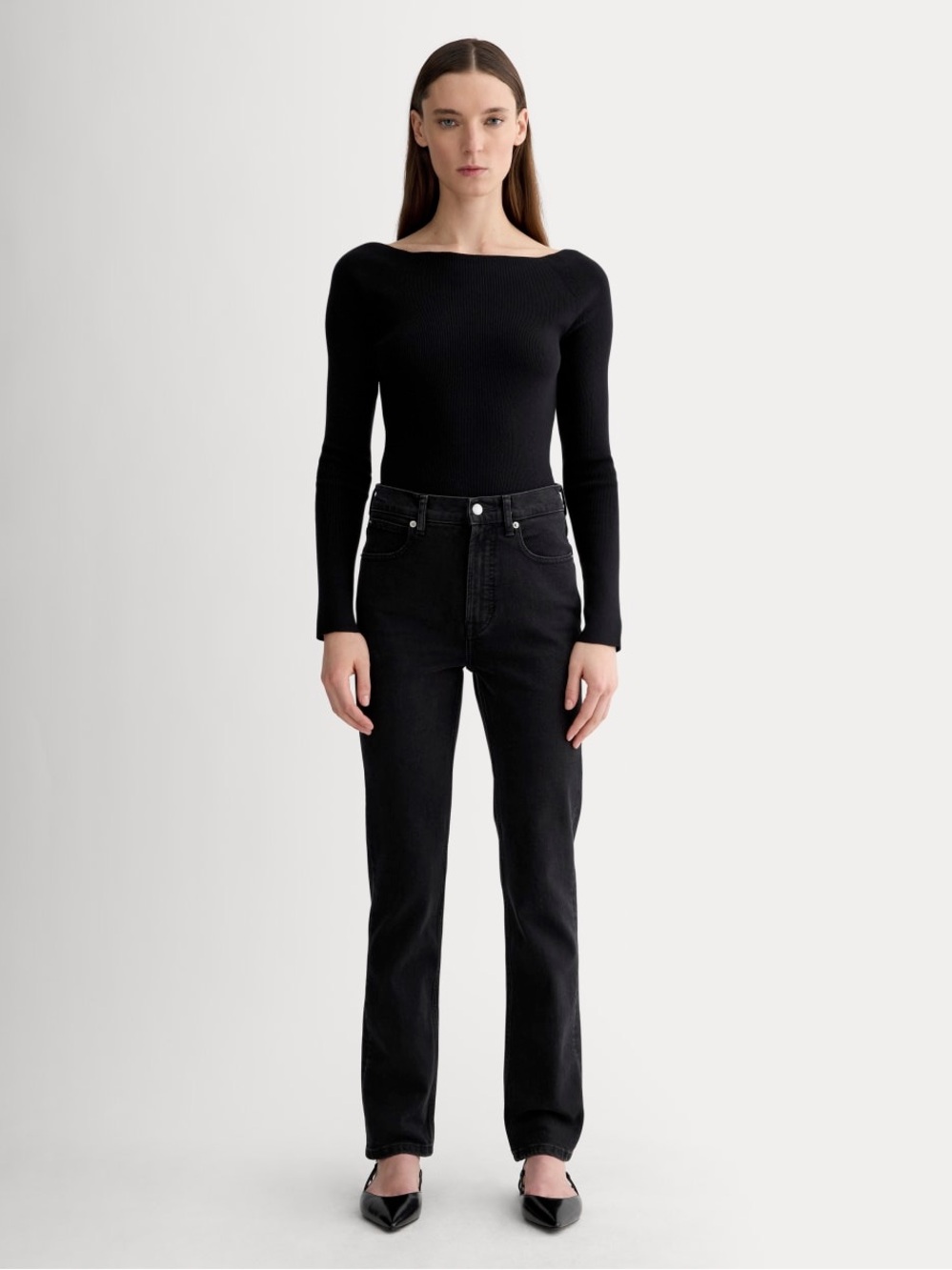 Everlane The Way-High Slim Jean Coal High Rise Size 27 Short NWOT